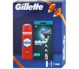 Gillette Mach3 holicí strojek + náhradní hlavice 2 kusy + Old Spice Whitewater sprchový gel 3v1 250 ml, kosmetická sada pro muže