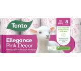 Tento Ellegance Pink Decor toaletní papír 150 útržků 3 vrstvý 8 kusů