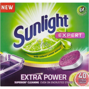 Sunlight All in 1 Expert Extra Power Citrus Fresh tablety do myčky nádobí 40 kusů