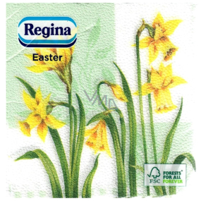 Regina Papírové ubrousky 1 vrstvé 33 x 33 cm 20 kusů Velikonoční Narcisky