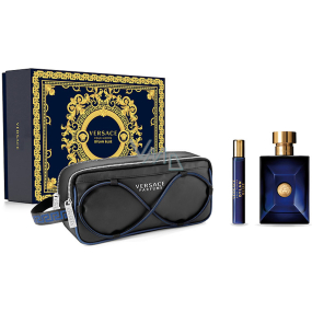 Versace Dylan Blue pour Homme toaletní voda 100 ml + toaletní voda 10 ml + kosmetická taška, dárková sada pro muže