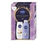 Nivea Smooth Moment Shea Butter sprchový gel 250 ml + Nivea Smooth Sensation tělové mléko 250 ml, kosmetická sada pro ženy