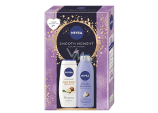 Nivea Smooth Moment Shea Butter sprchový gel 250 ml + Nivea Smooth Sensation tělové mléko 250 ml, kosmetická sada pro ženy