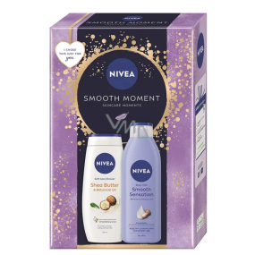 Nivea Smooth Moment Shea Butter sprchový gel 250 ml + Nivea Smooth Sensation tělové mléko 250 ml, kosmetická sada pro ženy