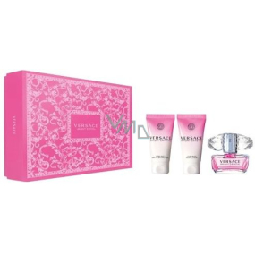 Versace Bright Crystal toaletní voda pro ženy 50 ml + tělové mléko 50 ml + sprchový gel 50 ml, dárková sada