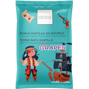 Gabriella Salvete Fizzing Bath Pastille Grapes šumivá pastilka do koupele 40 g