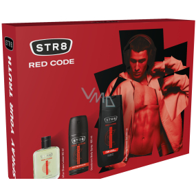 Str8 Red Code voda po holení 50 ml + deodorant sprej 150 ml + sprchový gel 250 ml, kosmetická sada pro muže