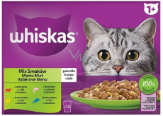 Whiskas Výběrové menu v želé hovězí, kuře, losos, tuňák kapsičky 12 x 85 g