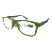 Berkeley Čtecí dioptrické brýle +4 plast zelené, šedé postranice 1 kus MC2268