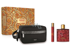 Versace Eros Flame parfémovaná voda 100 ml + parfémovaná voda 10 ml + kosmetická taška, dárková sada pro muže