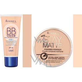 Rimmel London BB krém Beauty Balm 01 Light 30 ml + pudr Stay Matte Powder 14 g