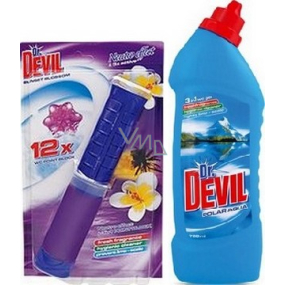 Dr. Devil Sunset Blossom Point Block Wc 75 ml + Dr. Devil Polar Aqua tekutý čistič 750 ml