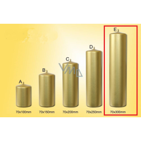 Lima Svíčka hladká metal zlatá válec 70 x 300 mm 1 kus