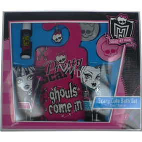 Mattel Monster High Scary Cute! sprchový gel 50 ml + tělové mléko 50 ml + balzám na rty 4,5 g, + houba + přívěšek, kosmetická sada