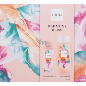 C-Thru Harmony Bliss parfémovaný deodorant sklo 75 ml + sprchový gel 250 ml, kosmetická sada pro ženy