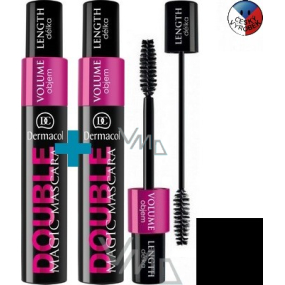 Dermacol Double Magic řasenka 1 + 1 kus, 2 x 7,5 ml černá