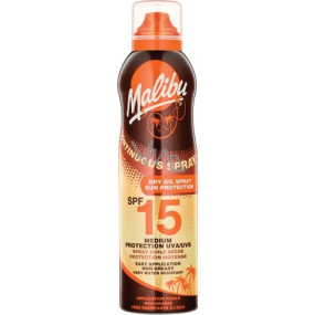 Malibu Dry Oil Spray SPF15 suchý olej na opalování 175 ml