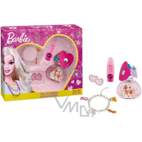 Mattel Barbie toaletní voda 50 ml + lesk na rty 9 ml + náramek, + tetování pro děti kosmetická sada