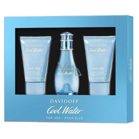 Davidoff Cool Water Woman toaletní voda pro ženy 30 ml + sprchový gel 50 ml + tělové mléko 50 ml, dárková sada