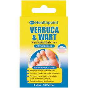 Healthpoint Verruca & Wart náplasti na odstranění bradavic 2 velikosti 10 kusů