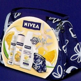 Nivea Happy Time sprchový gel 250 ml + antiperspirant sprej 150 ml + tělové mléko 400 ml, pro ženy kosmetická sada