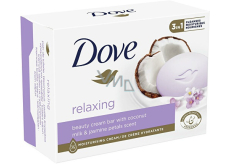 Dove Relaxing krémové toaletní mýdlo s kokosovým mlékem a s jasmínovými okvětními lístky 90 g