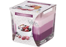 Bispol Frozen Berries - Mražené bobulky tříbarevná vonná svíčka sklo, doba hoření 32 hodin 170 g