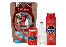 Old Spice Captain deodorant stick 50 ml + 3v1 sprchový gel na tvář, tělo a vlasy 250 ml + voda po holení 100 ml + dřevěný soudek, kosmetická sada pro muže