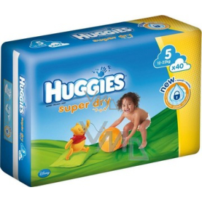 Huggies Super Dry velikost 5, 12-22 kg, plenkové kalhotky 40 kusů