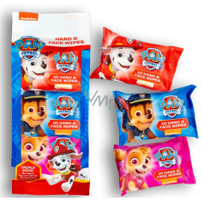 Paw Patrol Tlapková patrola vlhčené ubrousky na ruce a tvář 3 x 10 kusů