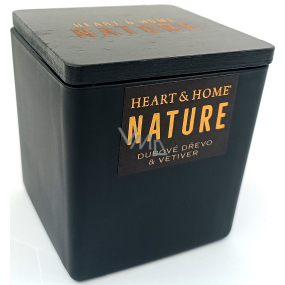 Heart & Home Nature Dubové dřevo a vetiver vonná svíčka velká sklo, doba hoření až 40 hodin 210 g