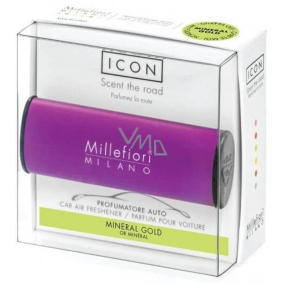 Millefiori Milano Icon Mineral Gold - Minerální zlato vůně do auta Classic fialová voní až 2 měsíce 47 g