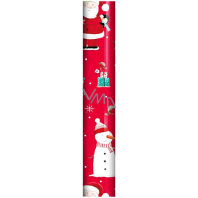 North Pole Cute Balicí vánoční papír barevný 7 m x 70 cm Červený santa, sněhulák, tučňák