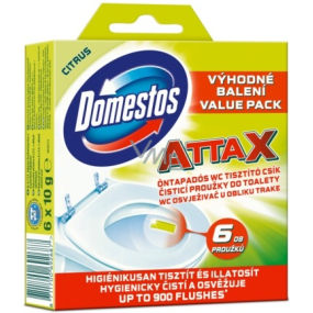 Domestos Attax Lemon čisticí proužky do toalety 6 x 10 g