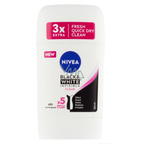 Nivea Black & White Invisible Clear tuhý stick antiperspirant 50 ml