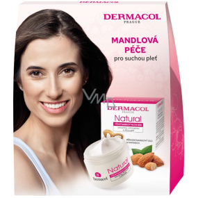 Dermacol Mandlová péče Natural výživný denní krém 50 ml + bohatý noční krém 50 ml, kosmetická sada pro ženy