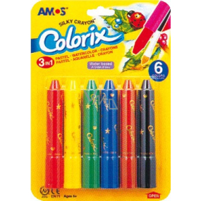 Amos Colorix silky krajon rozmývatelný, 6 barev