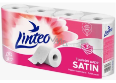 Linteo Satin toaletní­ papír 130 útržků 3 vrstvý 15 m 8 kusů