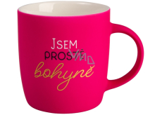 Albi Sametový hrnek Jsem prostě bohyně růžový 330 ml