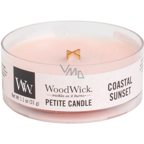 WoodWick Coastal Sunset - Západ slunce na pobřeží vonná svíčka s dřevěným knotem petite 31 g