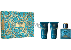 Versace Eros Eau de Parfum parfémovaná voda 50 ml + balzám po holení 50 ml + sprchový gel 50 ml, dárková sada pro muže