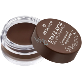 Essence Stay & Play Waterproof gelové oční linky 02 Brown 5 g