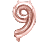 Ditipo Balónek fóliový nafukovací číslo 9 růžové zlato 35 cm 1 kus