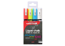 Uni Mitsubishi Chalk Marker Liquid Chalk křídové popisovače mix barev 1,8-2,5 mm, sada 4 barvy, PWE-5M