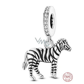 Charm Sterlingové stříbro 925 Zebra kůň v pyžamu, přívěsek na náramek zvíře