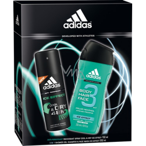 Adidas Ice Effect antiperspirant deodorant sprej 150 ml + sprchový gel 250 ml, pro muže kosmetická sada