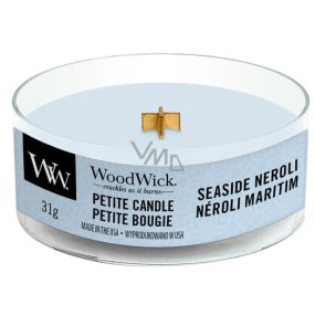 WoodWick Seaside Neroli - Pobřežní neroli vonná svíčka s dřevěným knotem petite 31 g