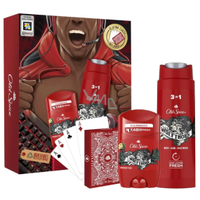 Old Spice Wolfthorn deodorant stick 50 ml + 3v1 sprchový gel na tvář, tělo a vlasy 250 ml + hrací karty, kosmetická sada pro muže