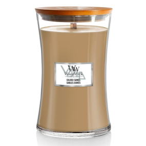 WoodWick Gilded Sands - Zlatavé písky vonná svíčka s dřevěným knotem a víčkem sklo velká 609 g