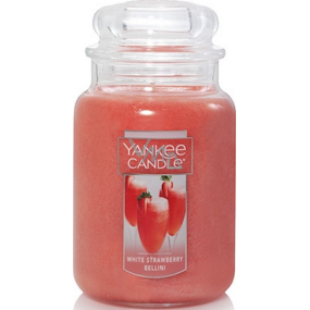 Yankee Candle White Strawberry Bellini - Bílý jahodový koktejl vonná svíčka Classic velká sklo 623 g